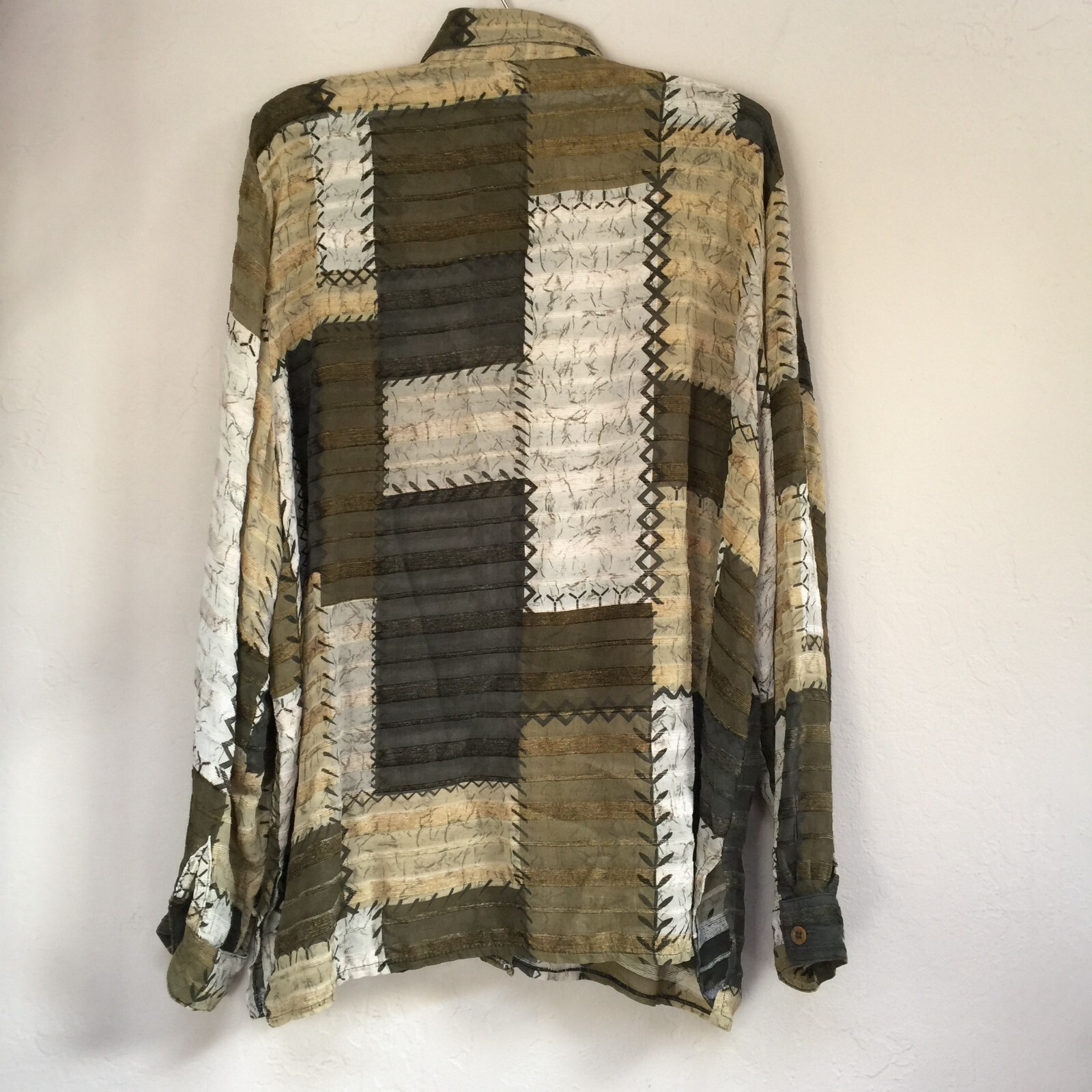 Vintage Esteem Womens Button Down Patchwork Shirt… - image 2