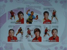 Table Tennis Champions m/s Guinea-Bissau 2009 MNH Mi.4474-78 #GB9611a IMPERF