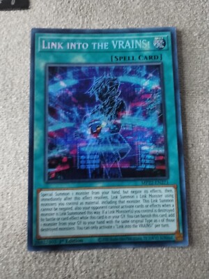 link into the vrains yugioh card Yu-Gi-Oh! VRAINS! - MP22-EN271 - Prismatic Secret Rare If a Link Monster(s) you control is destroyed by battle or card effect while this card is in your GY Yu-Gi-Oh! OCG Duel Monsters Link