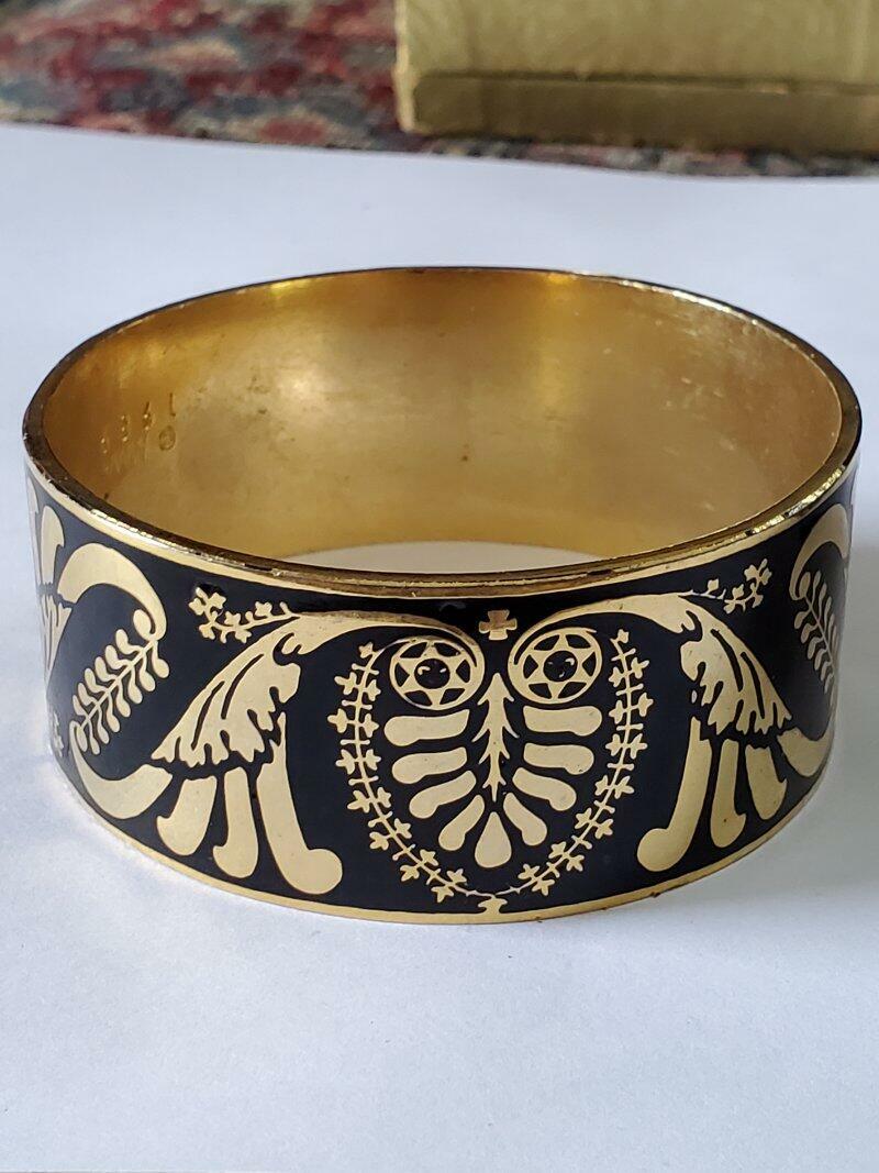 MMA Honeycomb Enamel Bangle Watch Gold Blue White Art Deco Cuff Cuff Enamel Round Watch in Blue & Gold | Altar main image 3