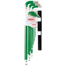 Eight tool TLC-S9NPGR TLC-9NPGR SINGLE COLOR GREEN TAPER HEAD HEX KEY 9pcs. SET