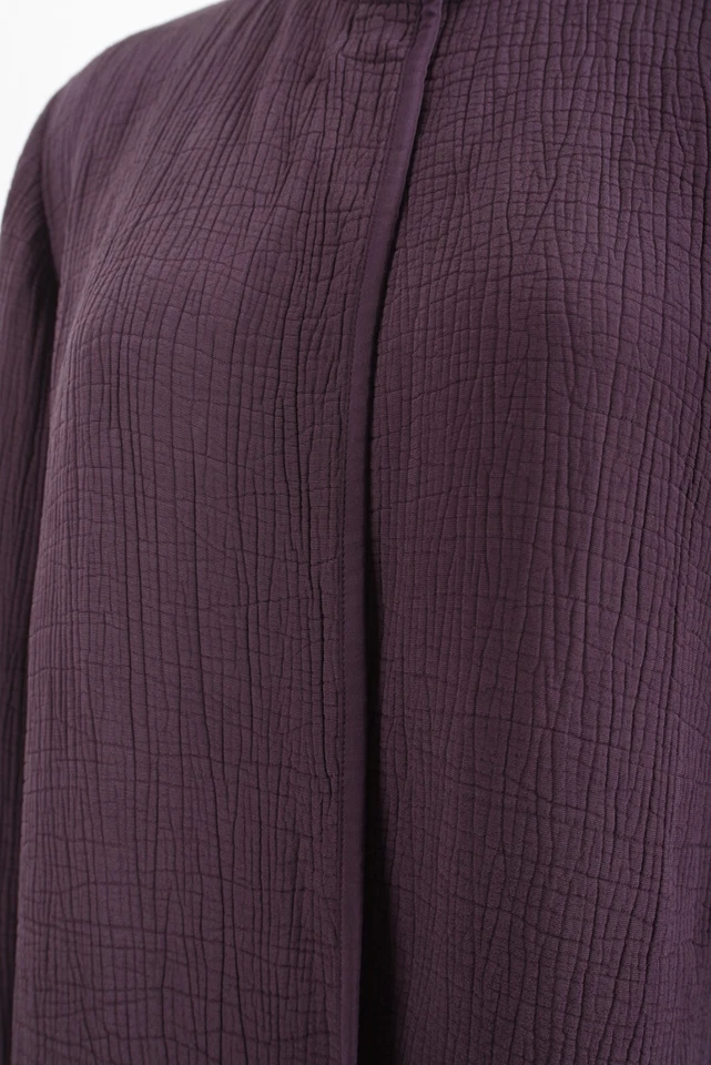 Traje Blazer Mujer Eileen Fisher Talla M Púrpura Ciruela Profunda Texturizada Seda Foto 4 de 4