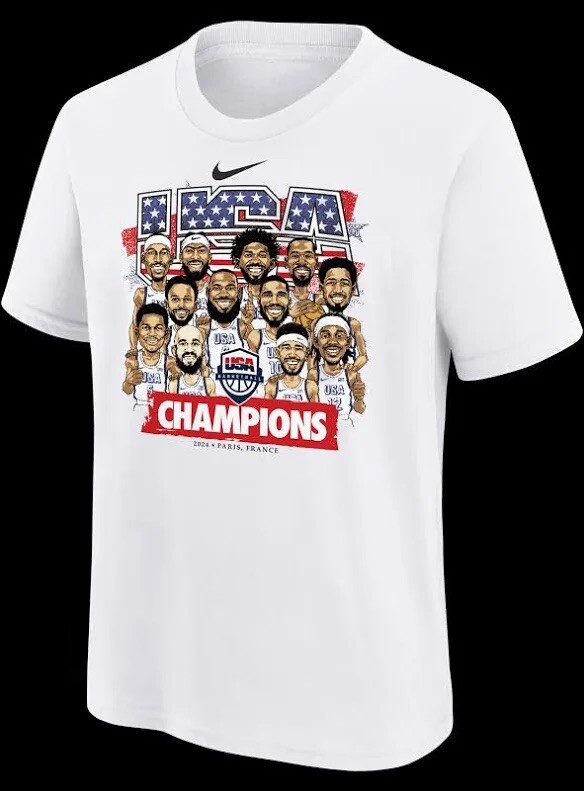 USA Basketball 2024 ドリームチーム tシャツ Nike Team USA Basketball Olympics Champions 2024 Shirt Men's