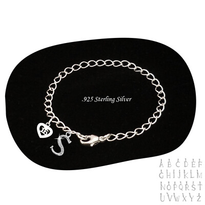 Sterling Silber Bettelarmband mit 16 Charms & Buchstaben, Geschenk zum 16. Geburtstag