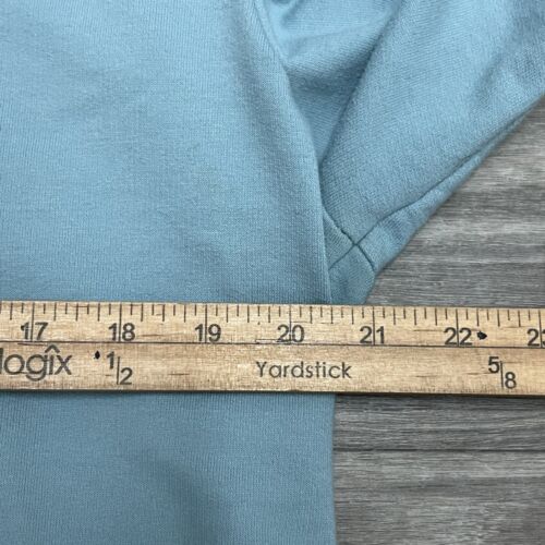 Vintage Hoodie Women XL Teal Blue Boxy Crop Fit Full Zip Up Skate Punk Y2K Blank - Picture 6 of 8
