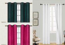 NEW 1 SET BRONZE GROMMET WINDOW DRESSING LINED PANEL CURTAIN TREATMENT DRAPE SSA