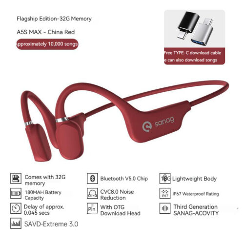 SANAG Bone Conduction Headphones A5S Pro/Max Wireless Bluetooth Sport Headset AU - Picture 30 of 37