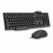Wired Keyboard and Mouse Combo Full-Size Keyboard and Mouse Combo with Optica...