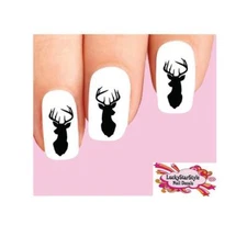 Waterslide Nail Decals Set of 20 - Deer Buck Silhouette