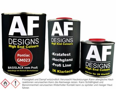 Pontiac GM023 Vibrant Red Metallic 1,25L Basislack Klarlack Härter Autolack spri