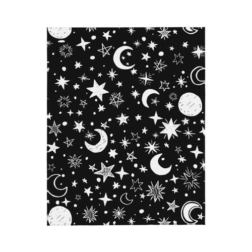 Star Moon Black and White Blanket Soft Blankets Flannel Bed Throw Cozy Lightw... - Picture 6 of 9