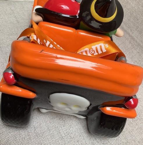 Plato de caramelo de cerámica de Halloween naranja de M&M's Hot Rod Car 2003 por Galerie rojo verde - Imagen 5 de 8