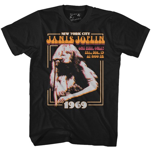 Janis Joplin New York City 1969 Men's T Shirt Rock & Soul Music Merch - Picture 3 of 3