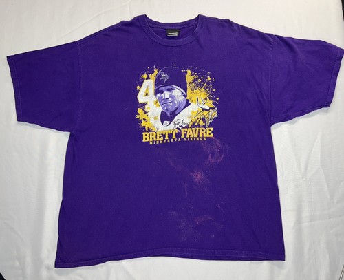 Vintage  Reebok Minnesota Vikings Brett Favre #4 Purple Men's T Shirt  Sz 2XL - Picture 2 of 9