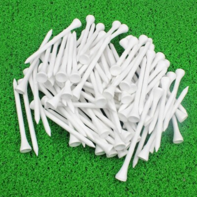 #ad 100pcs Golf Tees Premium Bamboo 3 1 4quot; 83mm Durable Biodegradable Wood Golf Tees $9.99
