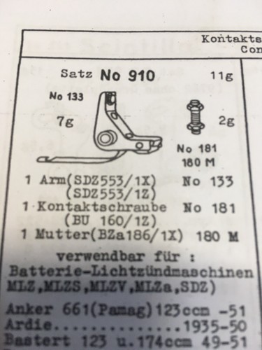 NOS 1 Zündkontakt Noris Ardie Bj.1935-50 🏍🇩🇪Neu. Made In Germany. - Picture 3 of 3