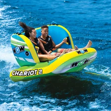 WOW Sports Chariot 2-Person Towable w Front & Back Tow Points, Secure seating