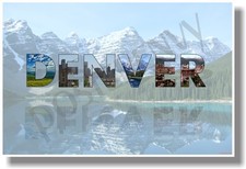 Denver Colorado - NEW U.S State Travel Beautiful Mountain  Lake View POSTER