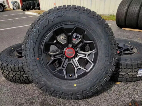 17x9 TRD PRO MATTE BLACK WHEELS RIMS AT4W TIRES TOYOTA TACOMA 4RUNNER FJ 6x139.7 - Picture 3 of 8