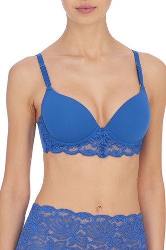 New NATORI 721282 Blue Embolden Contour Lace Underwire Bra Size 32C
