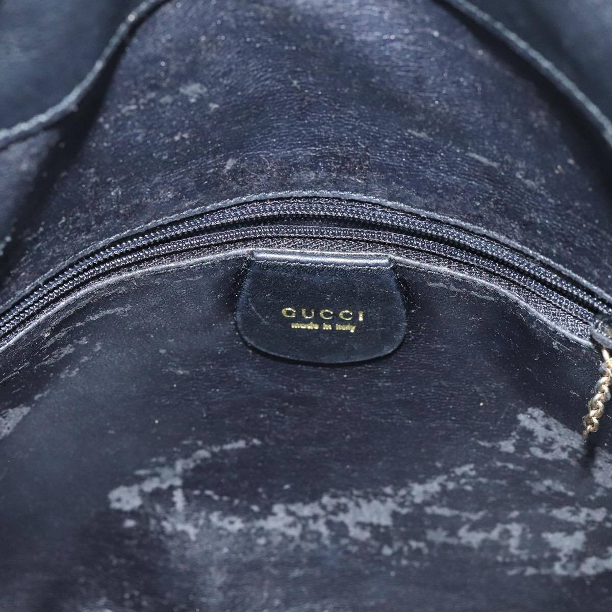 GUCCI Bamboo Hand Bag Leather 2way Black Gold 001 1998 1638 GUCCI Bamboo Hand Bag Leather 2way Black Gold 001 1998 1638
