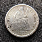1877-CC Seated Liberty Dime - Carson City Mint - 90% Silver - VF Details