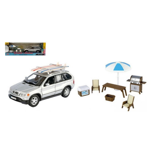 Bmw X5 Silver With Accessoires 1:24 Motormax Auto Stradali -D- Neues Modell-image
