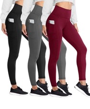 3-Pack Women's Winter Warm High Waist Fleece Lined Leggings Thermal Pants