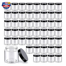 50 Pack 4 oz Clear Plastic Jars with Lids, Small Cosmetic Containers for