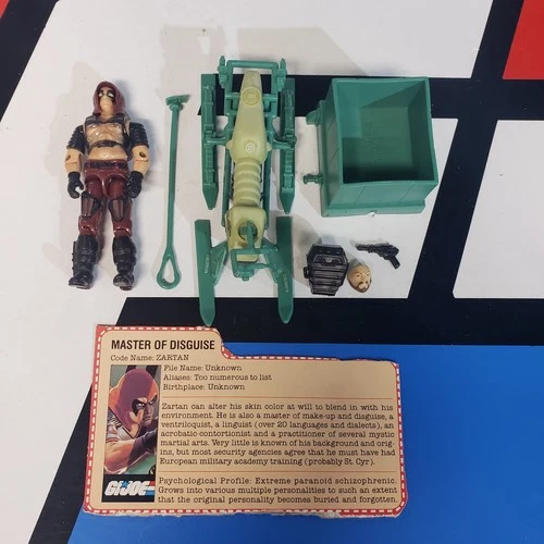 GI Joe ZARTAN & SWAMP SKIER 1984 Complete Recalled Filecard HIGH GRADE R