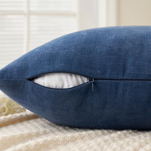 Couch Pillow Covers 18x18 Inch, Set of 2 Soft 18" x 18" (Pack of 2) Navy Blue - Picture 3 of 6