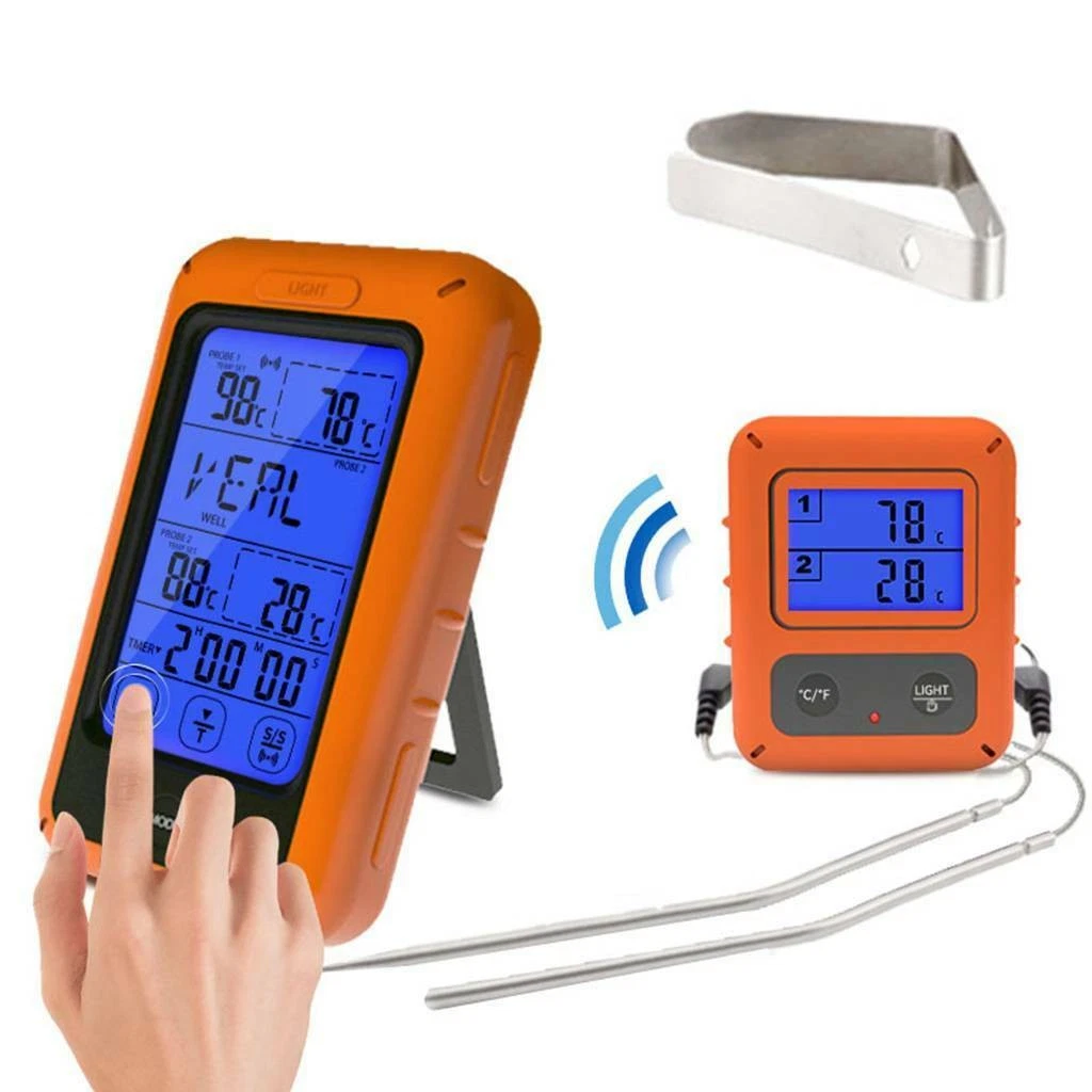 Digital Wireless Remote Dual Probes Cooking Food Meat Oven BBQ Thermometer
Opens in a new window or 