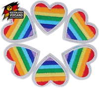 Regenbogen-Herz AufnäHer 6Er Set Baumwolle DIY Zum NäHen & Sticken