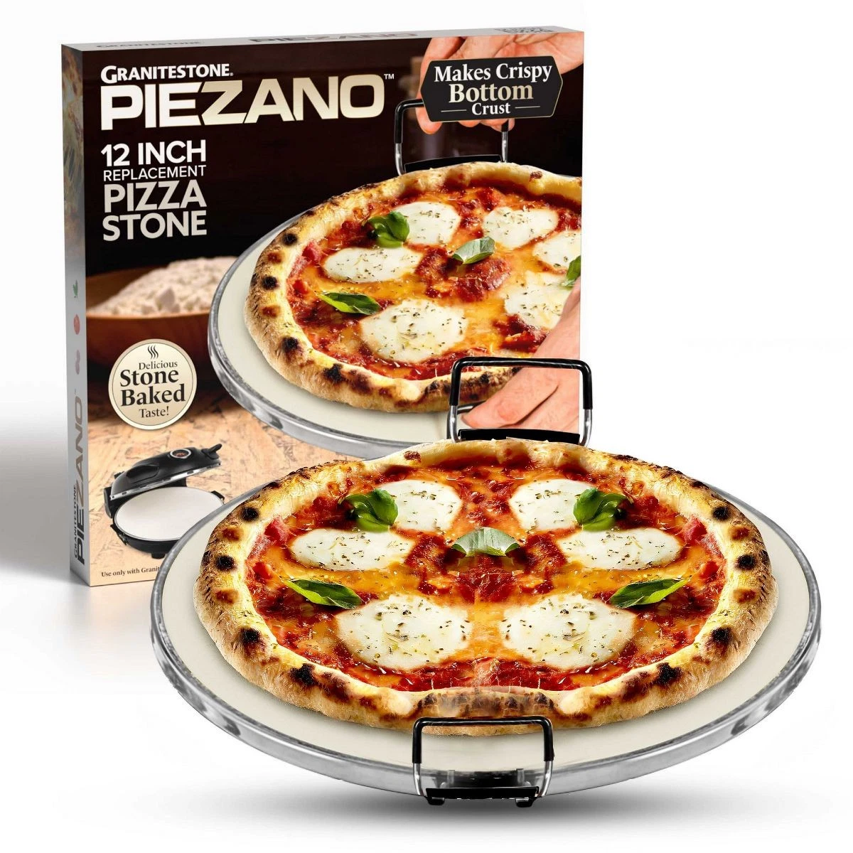 Granitestone Piezano 12 Inch Natural Ceramic Pizza Stone for Oven or Grill
Opens in a new window or