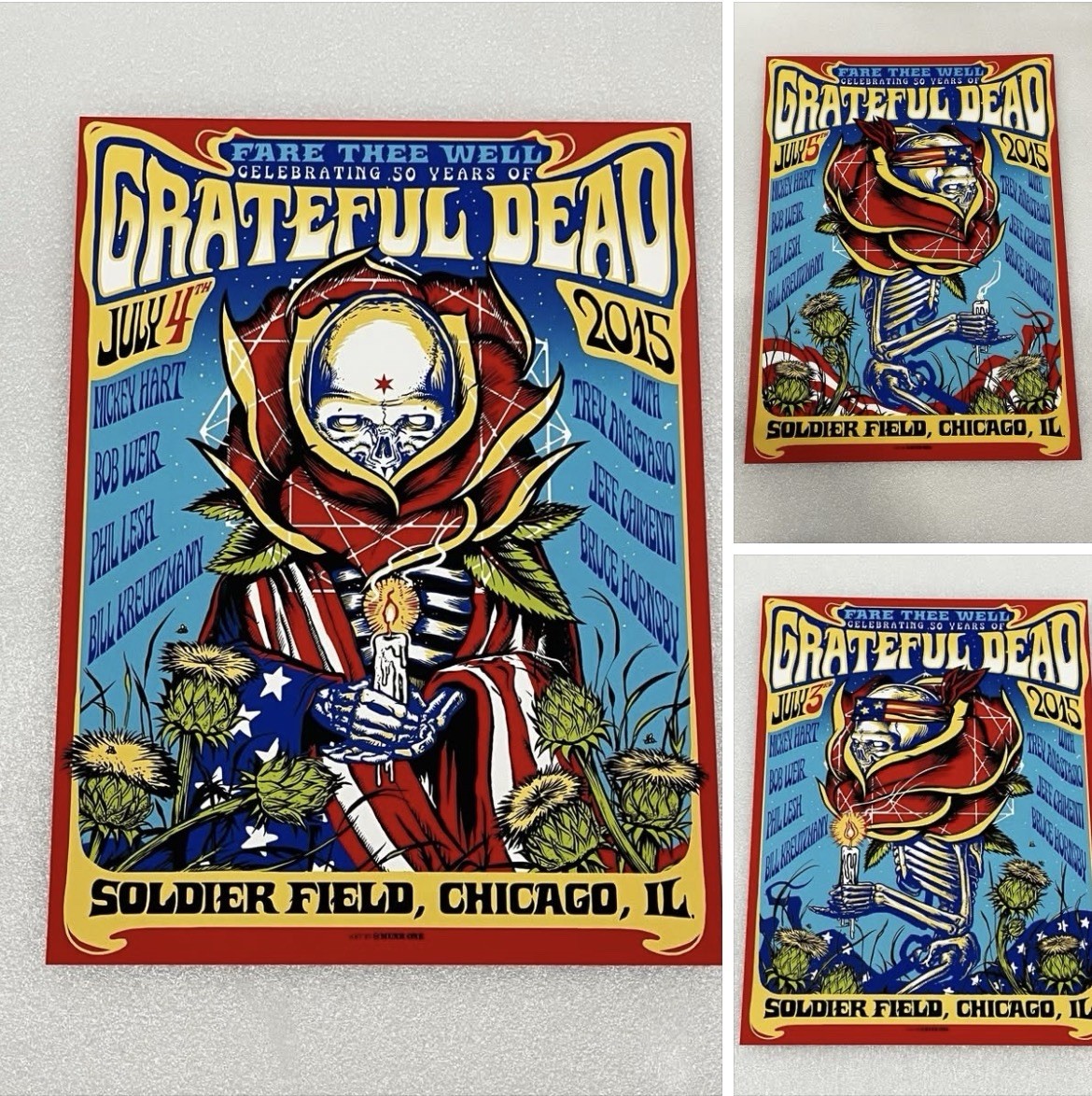 Grateful Dead GD50 Fare Thee Well Poster Chicago Soldier Field