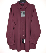 Shaquille O'Neal XLG Mens Big Fit Dress Shirt Size 18.5 34/35 Flag Red Solid 70