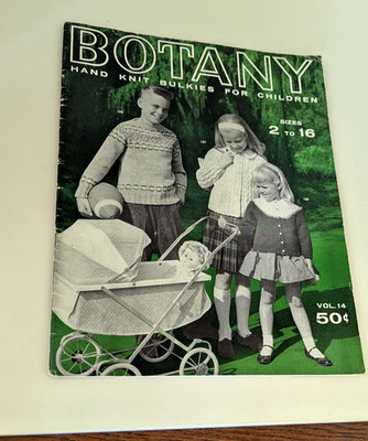 Botany Hand Knit Bulkies for Children 2-16 Vol 14 1960 Color Cover, Interior B&W