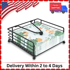 Napkin Holder for Table & Kitchen - Modern Flat Napkin Dispenser for Home & Outd