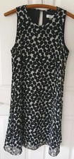 Calvin Klein - Black/White Dot - Mini Shift Sleeveless Dress - Lined - Sz 8