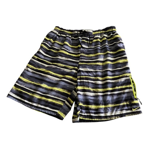 XXL Nike Swim Trunks Shorts Elastic Waist Drawstring Stripes Zip Pocket 11" - Picture 12 of 12