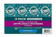 Tom's of Maine Antiplaque Whitening Toothpaste Fluoride Free Peppermint 4Pk 1/28