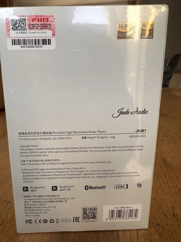 FiiO JM21 Portable Digital Audio Player Hi-Resolution Lossless RARE  BLACK - Image 4 of 4