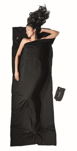 Cocoon Leicht-Reiseschlafsack, 220x85cm, Merinowolle, schwarz