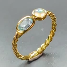 Jewelry ring Natural Blue Topaz Ring 925 Sterling Silver Size 7 /R470760