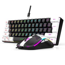 60 Wired RGB Gaming Keyboard and Combo, 14 Mode of Backlight, 6400 DPI Gamin...