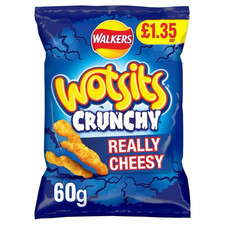 Walkers crisps Wotsits Crunchy Really Cheesy Cheese Snack 15x60g Bag