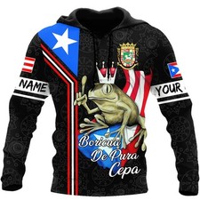 Personalized Name Puerto Rico Coqui Boricua De Pura Cepa 3D Hoodie Shirt