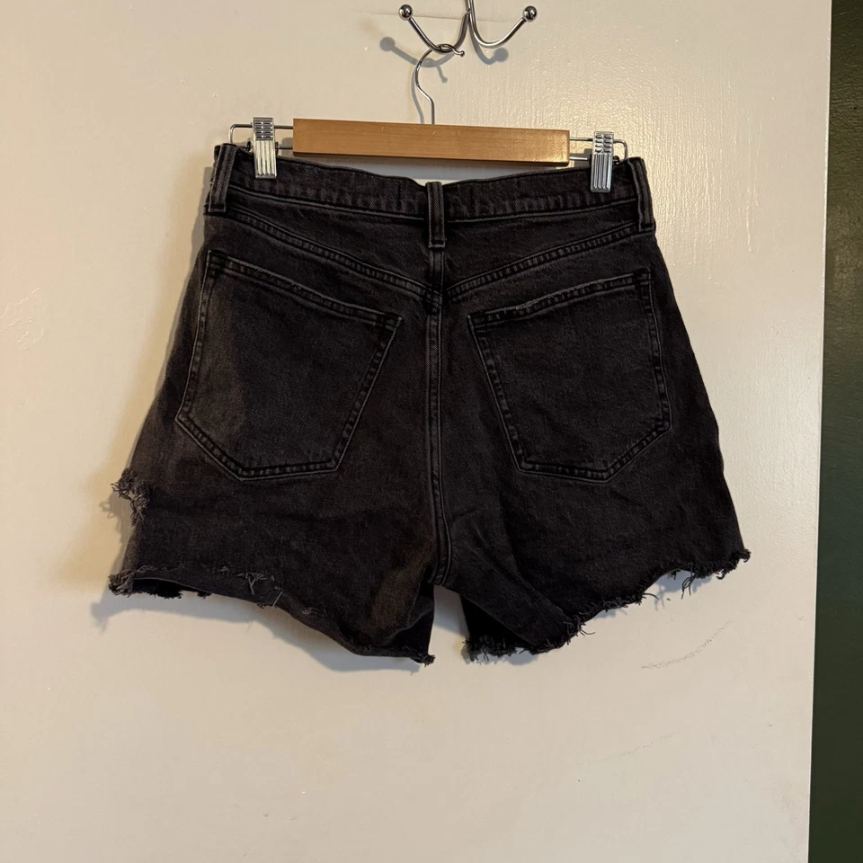 Abercrombie and fitch charcoal black the dad short high rise distressed shorts - Image 4 of 4