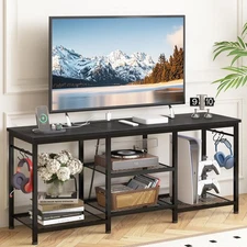 Entertainment Center for 55 inch TVs, TV Stand with Power Outlet and Open Sto...