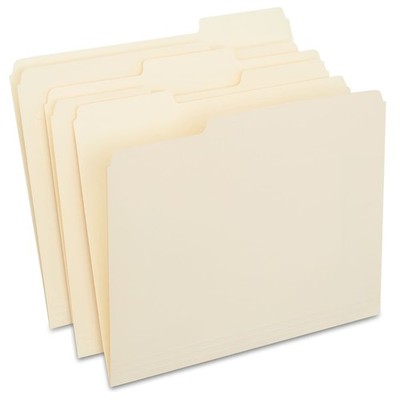 Staples 22954 Heavy Duty Manila File Folders, Letter, 3-Tab, 14 Point ...